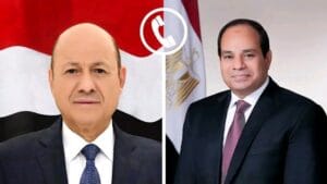 الرئيس السيسي ورئيس مجلس القيادة الرئاسي اليمني يبحثان مستجدات الأوضاع في اليمن